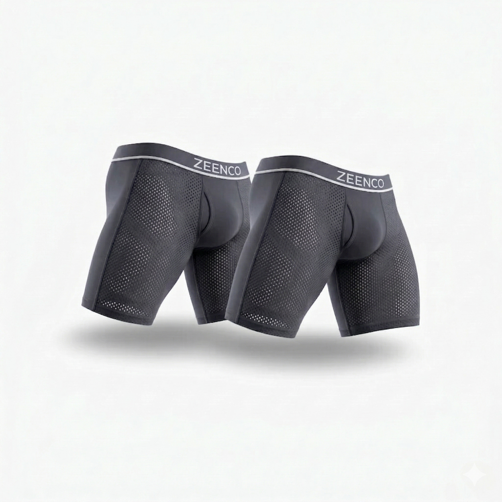 Pack de 2 Boxers Bambou Gris — Conçu pour les hommes aux cuisses épaisses