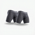 Pack de 2 Boxers Bambou Gris — Conçu pour les hommes aux cuisses épaisses