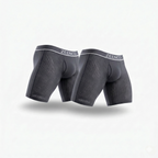 Pack de 2 Boxers Bambou Gris — Conçu pour les hommes aux cuisses épaisses